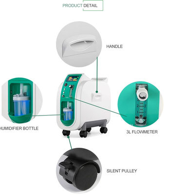 concentrateur mobile de l'oxygène 5L avec l'équipement de soins de santé de pureté du nébuliseur 96%
