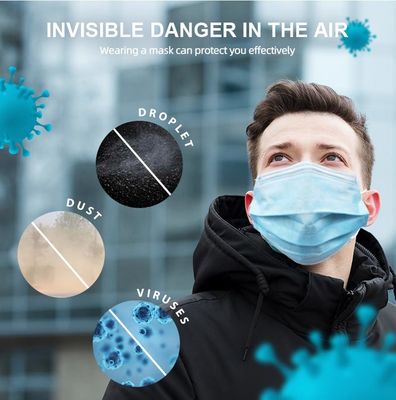 masque protecteur médical jetable respirable, masques protecteurs approuvés par le FDA de 3 plis